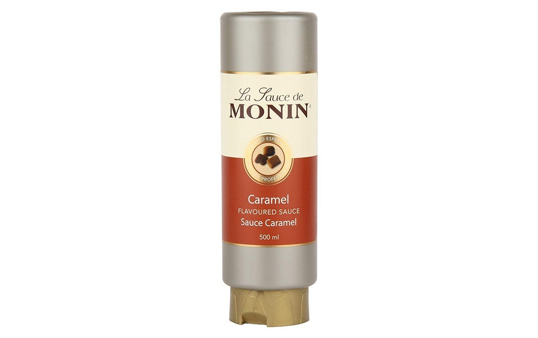 Monin Caramel Flavoured Sauce    Container  500 millilitre